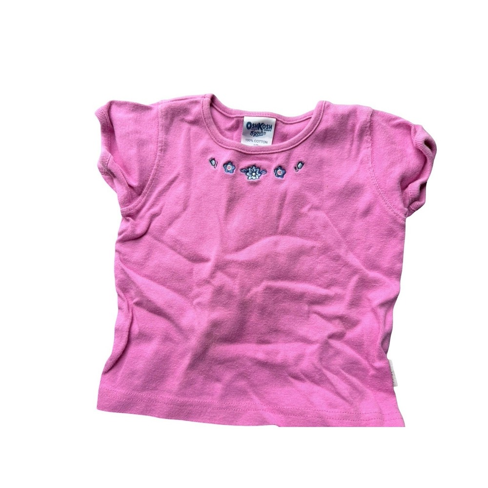 Vintage Osh Kosh 3t Cotton USA made short sleeve‎ embrodiered shirt girls